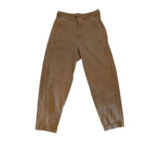 Vintage Old Navy Jeans Womens S Tan Sky-High Straight Rise Pants Elastic Waist